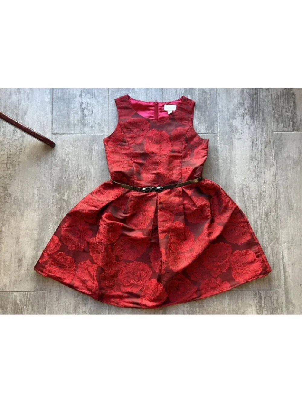 Girls Rose Foral Special Occasion Woven Holiday Dress Party Wedding Formal 12